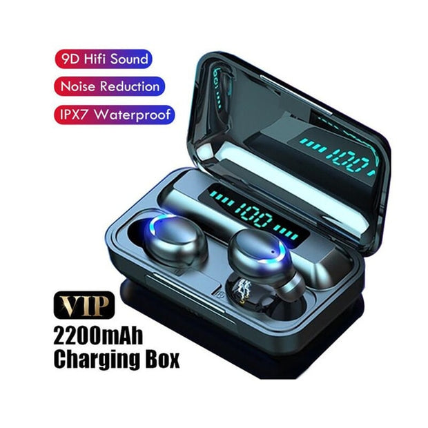 TWS Bluetooth Earphones 2200mAh Charging Box Wireless Headphone Fone Stereo Wireless Headset with Mic Sports Waterproof Earbuds headphones DailyAlertDeals A  