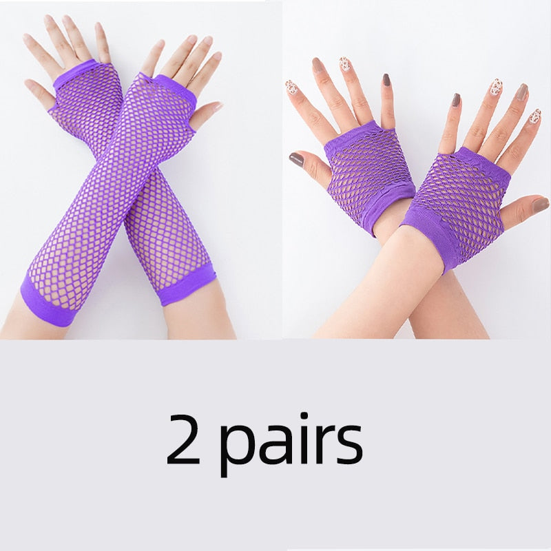 Stylish Long Black Fishnet Gloves Womens Fingerless Gloves Girls Dance Gothic Punk Rock Costume Fancy Gloves Fingerless Gloves DailyAlertDeals 2 pairs 7 One Size 