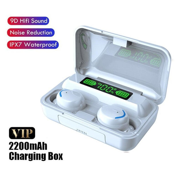 TWS Bluetooth Earphones 2200mAh Charging Box Wireless Headphone Fone Stereo Wireless Headset with Mic Sports Waterproof Earbuds headphones DailyAlertDeals B  