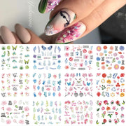12 Designs Nail Stickers Set Mixed Floral Geometric Nail Art Water Transfer Decals Sliders Flower Leaves Manicures Decoration 0 DailyAlertDeals 49  