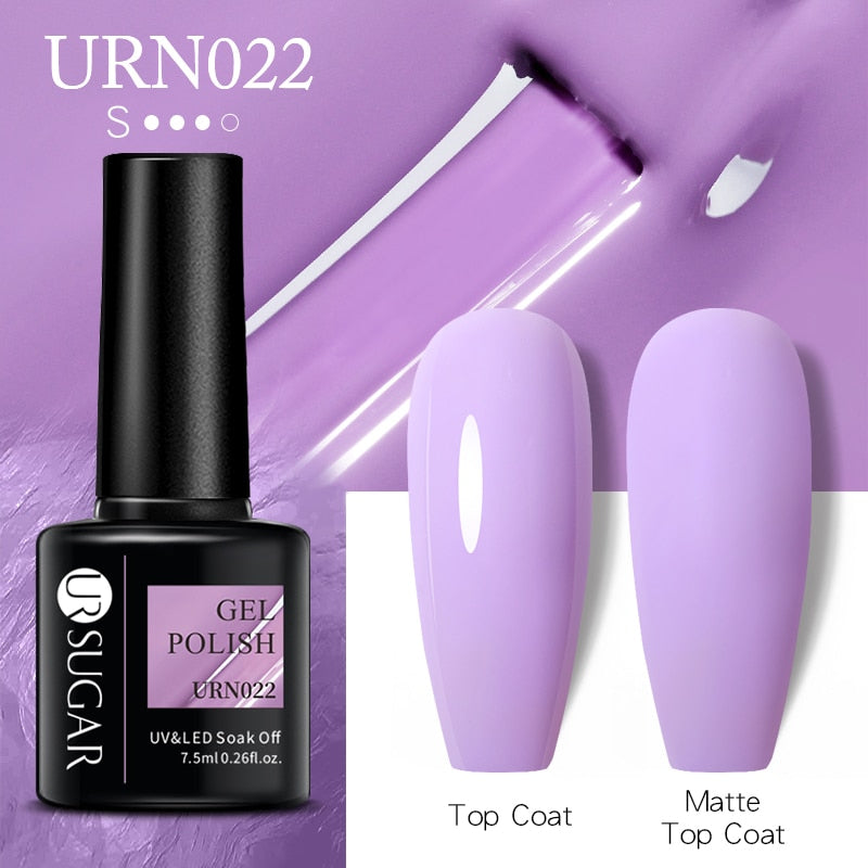 UR SUGAR 7.5ml Dark Purple Gel Nail Polish Soak Off UV LED Semi Permanent Gel Varnishes Manicure Nails Art Matte Top Coat Needed nail polish DailyAlertDeals URN022  