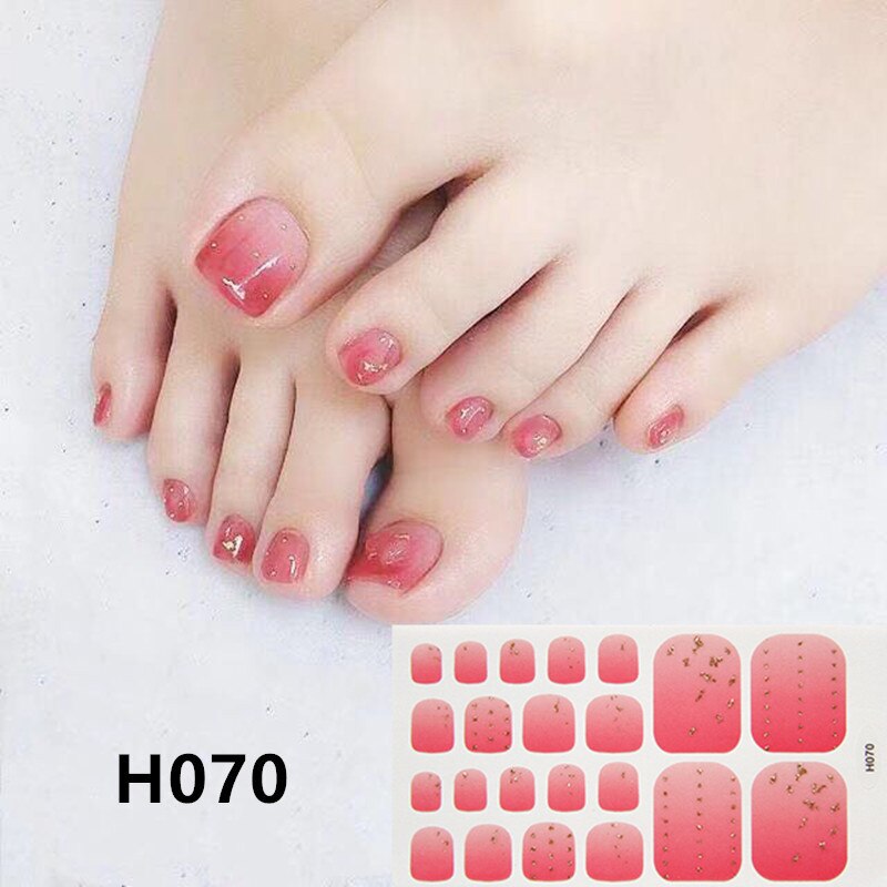 22tips Korea Toe Nail Sticker Wraps Adhesive Decals Toenail Polish Strips DIY Pedicure Foot Decals Manicure Women nail art DailyAlertDeals H070  