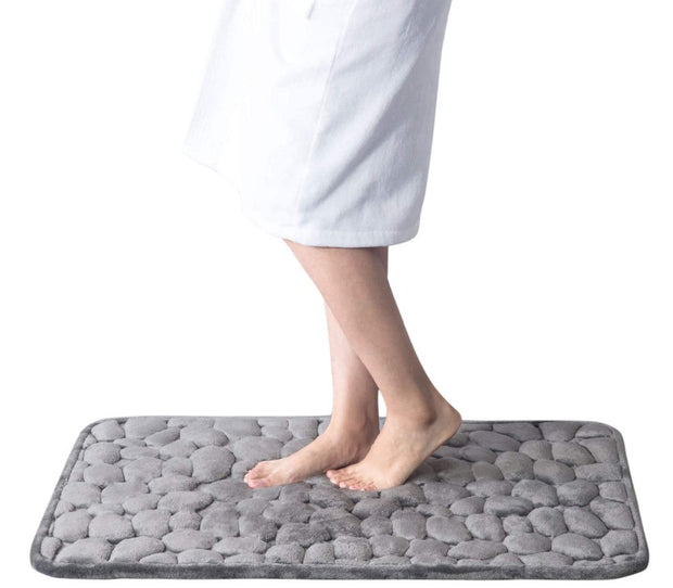 Cobblestone Embossed Bathroom Bath Mat Non-slip Carpets In Wash Basin Bathtub Side Floor Rug Shower Room Doormat Memory Foam Pad 0 DailyAlertDeals Gray 40x60cm 