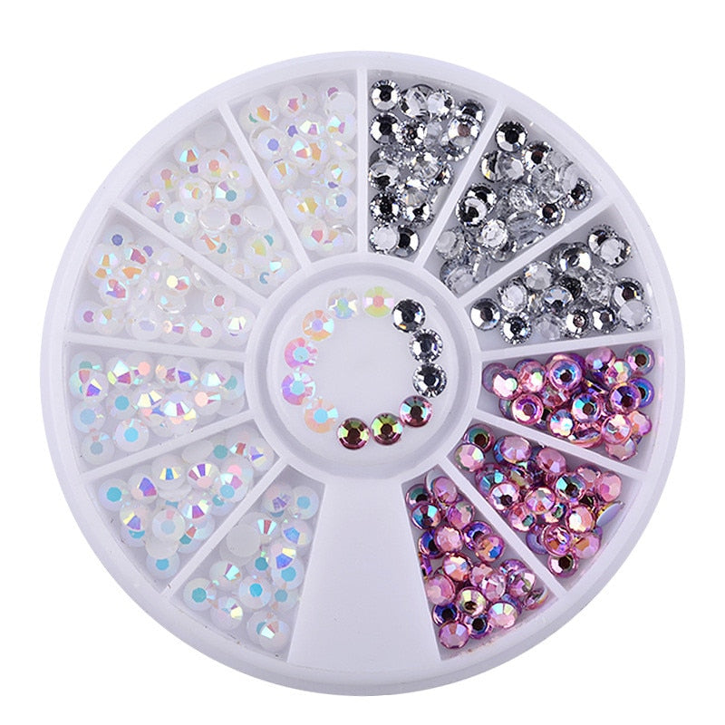 2mm/3mm/4mm/5mm AB Acrylic Diamond Nail Glitter Rhinestones Crystal DIY Nail Art Decorations Manicure Accessories Tools Nail Glitter Rhinestones DailyAlertDeals   