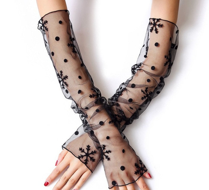Black Punk long Fingerless Gloves Cuff Women Men Ninja Sport Outdoor Hip-hop GlovesElbow Mittens Cool Stretch winter Arm Warmer Gloves DailyAlertDeals xuehua One Size 