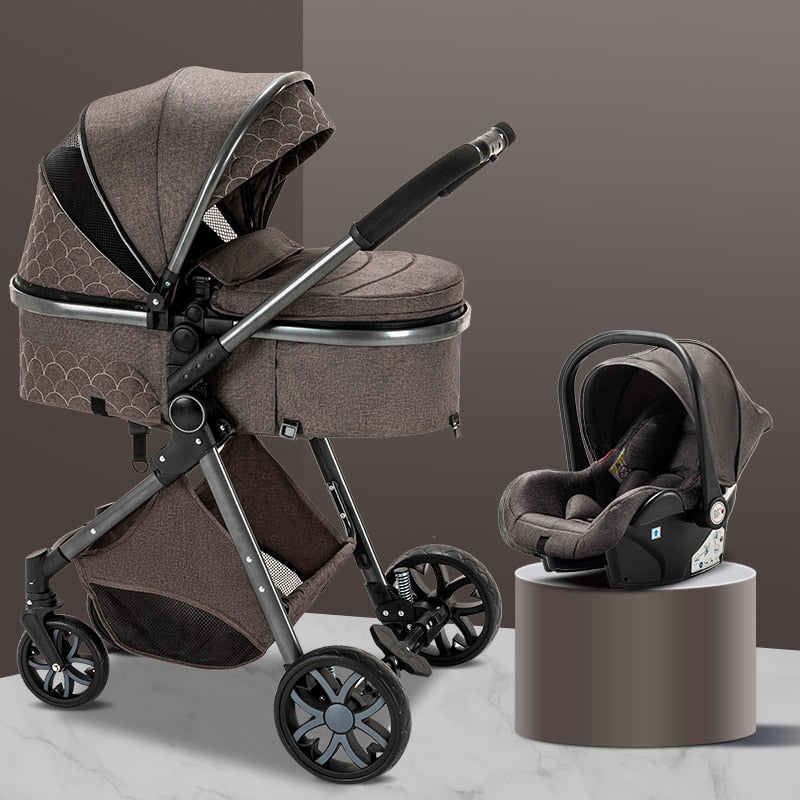 3 in 1 Luxury Baby Stroller With Car Seat Pram Kids Carriage Pushchair for Children Royal Luxury 3 in 1 Baby Stroller DailyAlertDeals Poland 3in1 chocolate 