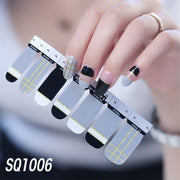 1sheet Korean Nail Polish Strips DIY Waterproof Nail Wraps Mixed Patterns Full Nail Patch Adhesive for Women Nail Art Stickers nail decal sticker DailyAlertDeals SQ1006  