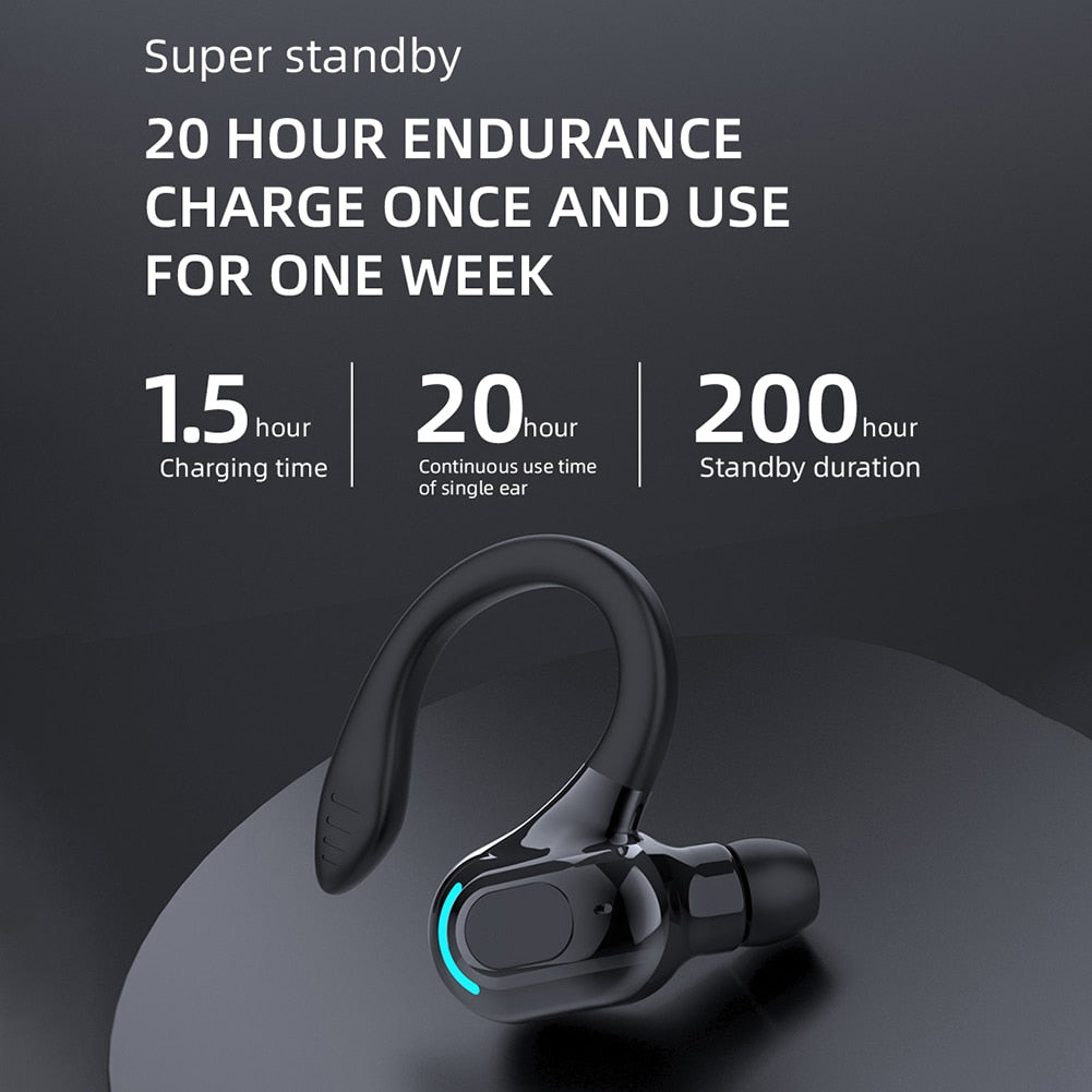 Noise Cancelling Sports Wireless Business Headphones Headset Waterproof Hanging Single Ear Earbuds Bluetooth 5.2 Earphone 0 DailyAlertDeals   