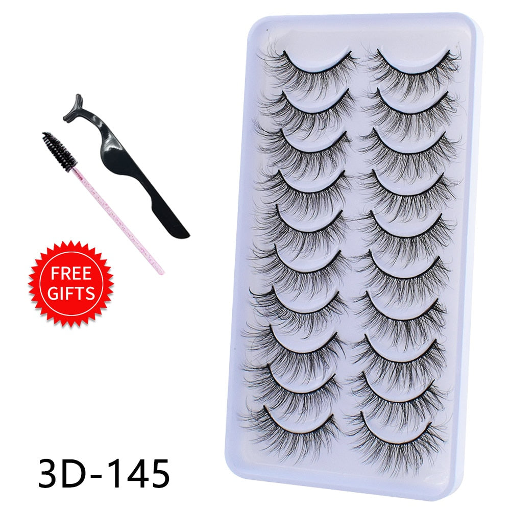 5/10Pairs 3D Mink Lashes Natural Eyelashes Dramatic False Eyelashes Faux Cils Makeup Wholesale Fake Eyelash Extension maquiagem 0 DailyAlertDeals 10Pairs-3D145 China 