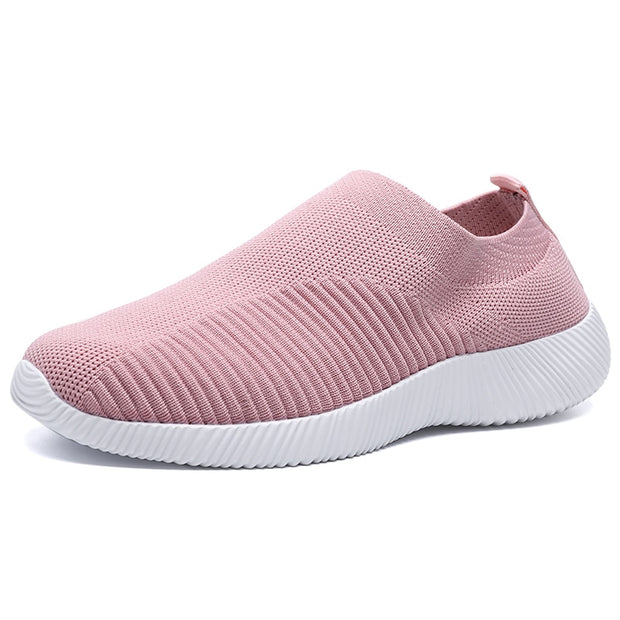 Rimocy Plus Size 46 Breathable Mesh Platform Sneakers Women Slip on Soft Ladies Casual Running Shoes Woman Knit Sock Shoes Flats  DailyAlertDeals 826pink 35 