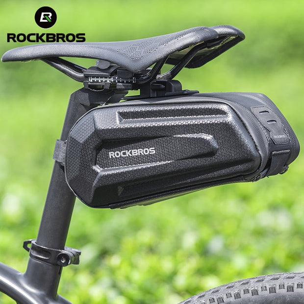 ROCKBROS1.7L Bicycle Bag Waterproof Rear Large Capatity Quick Release Seatpost Shockproof Double Zipper Rear Bag Accessories 0 DailyAlertDeals   