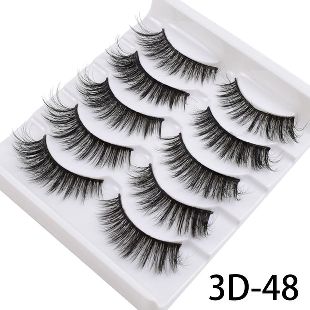5/10Pairs 3D Mink Lashes Natural Eyelashes Dramatic False Eyelashes Faux Cils Makeup Wholesale Fake Eyelash Extension maquiagem 0 DailyAlertDeals 5Pairs-3D48 China 