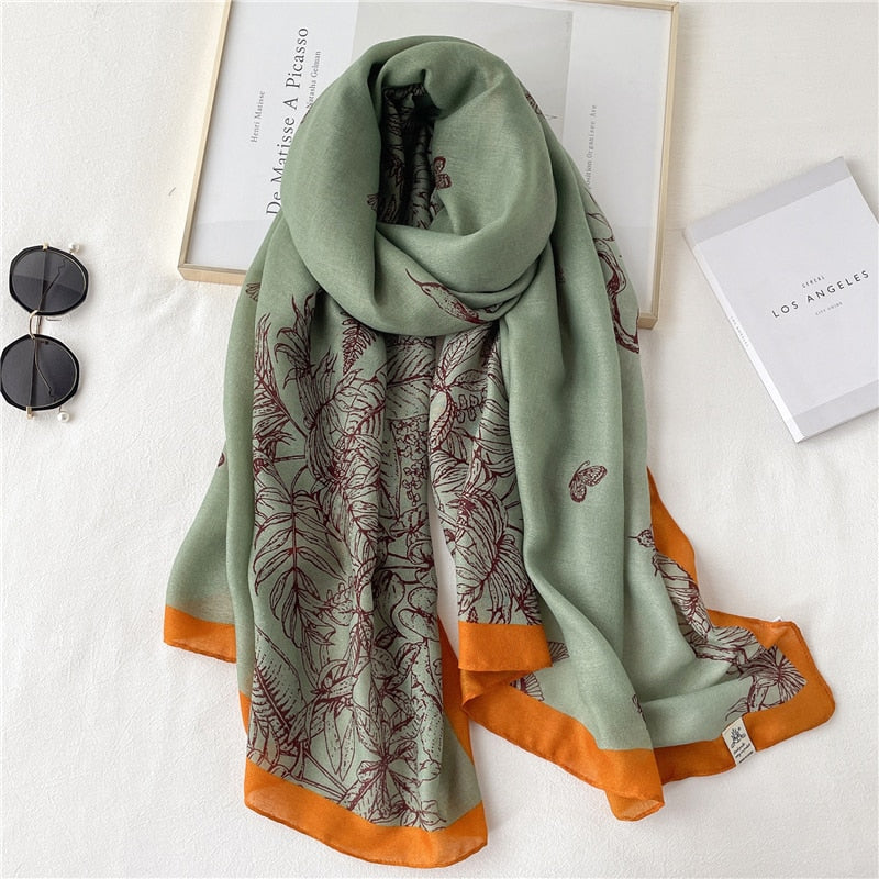 2022 New Design Brand Women Scarf Fashion Print Cotton Spring Winter Warm Scarves Hijabs Lady Pashmina Foulard Bandana Plaid 0 DailyAlertDeals YM167-4 180x90cm 