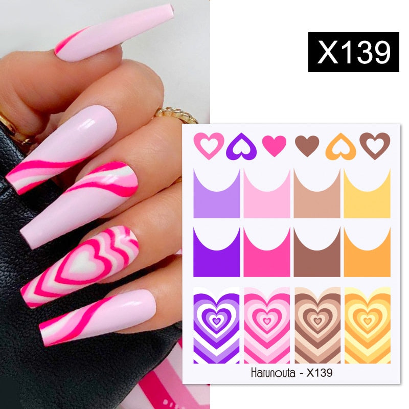 Harunouta Purple Blue Flowers Ink Blooming Nail Water Decals Geometry Line Ripple French Nail Stickers Manicuring Foils Wraps Nail Stickers DailyAlertDeals x139  