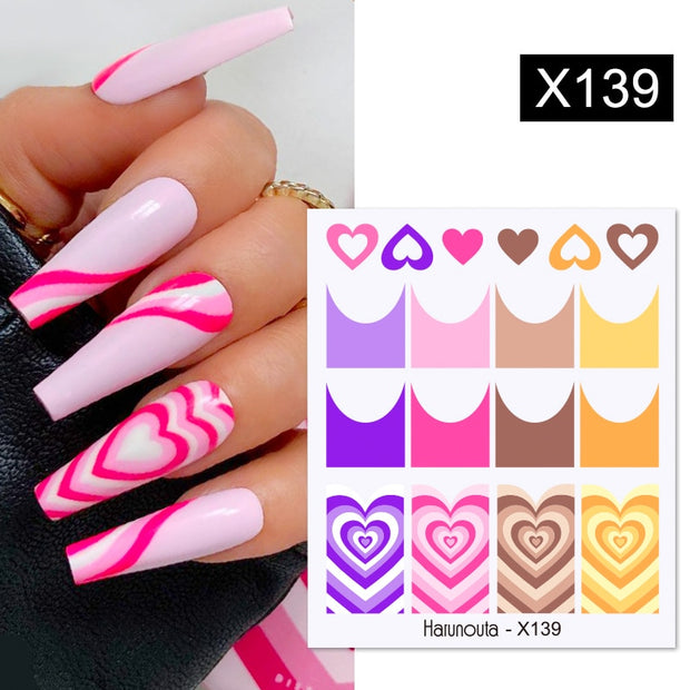 Harunouta Black Ink Blooming Marble Pattern Water Decals Stickers Black Line Flower Leaves Face Slider For Summer Nail Art Decor Decal stickers for nails DailyAlertDeals X139  