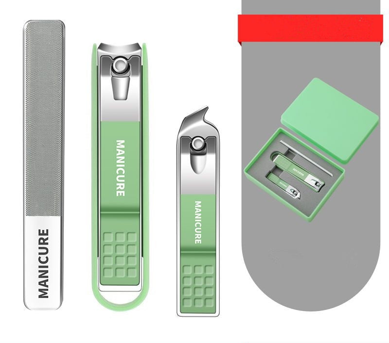 Branded Nail Clipper Set Manicure & Pedicure Tools For Men & Women Travel Nail Care Set Nail Clippers DailyAlertDeals Light Green 3pcs  