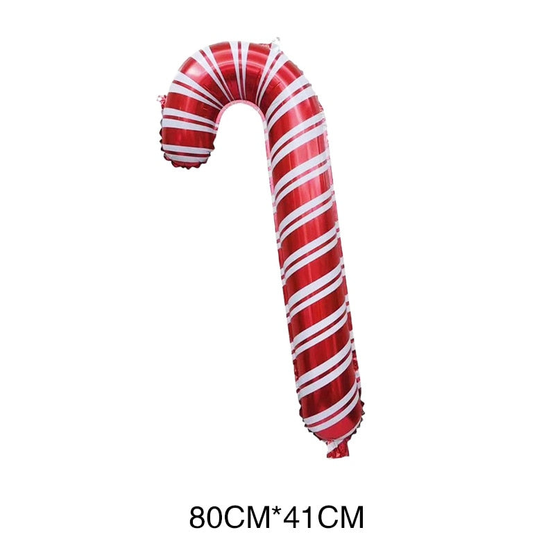 1pc Jumbo Gingerbread Man Foil Balloons Christmas Balloon Xmas Helium Foil Balloon Christmas Party Supplies New Year Decoration Balloons DailyAlertDeals candy cane As pitures show 