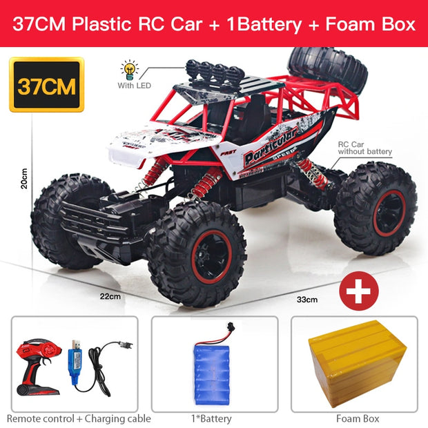 ZWN 1:12 / 1:16 4WD RC Car With Led Lights 2.4G Radio Remote Control Cars Buggy Off-Road Control Trucks Boys Toys for Children RC Car for fun DailyAlertDeals 37CM Red 1B Plastic China 