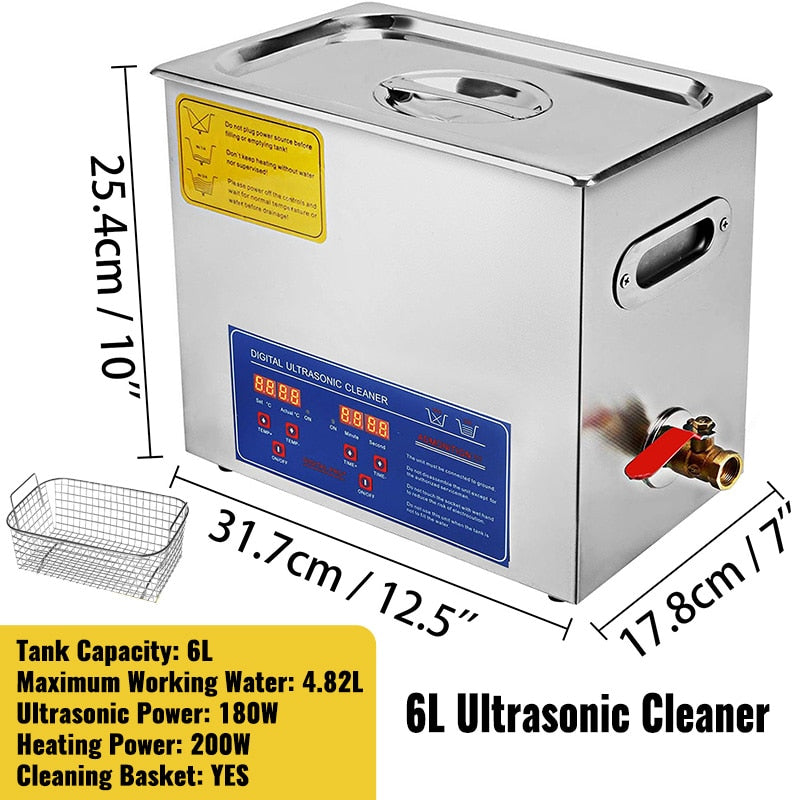 VEVOR 1.3L 2L 3L 6L 10L 15L 22L 30L Ultrasonic Cleaner Lave-Dishes Portable Washing Machine Diswasher Ultrasound Home Appliances Ultrasonic Dishwasher dish Cleaner DailyAlertDeals 6L Australia 