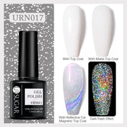 UR SUGAR Holographic Gel Reflective Cat Magnetic Nail Gel Polish Soak Off Laser Gel Glitter Varnish Manicure Nail Art Design Magnetic Nail Gel Polish DailyAlertDeals URN017  