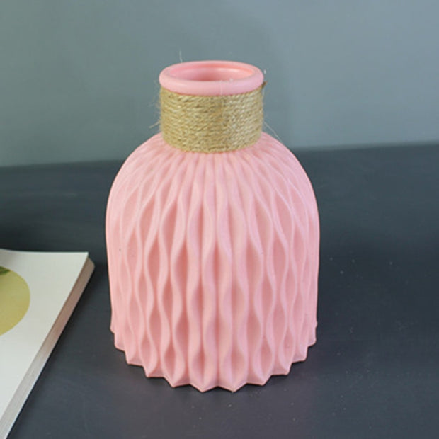 Modern Flower Vase Imitation Ceramic Flower Pot Decoration Home Plastic Vase Flower Arrangement Nordic Style Home Decoration Vases Flower Pots DailyAlertDeals Pink  