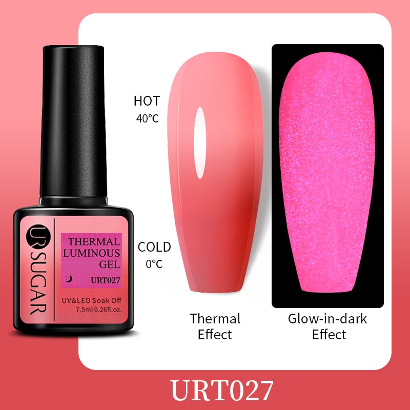 UR SUGAR Fluorescent Gel Nail Polish Neon Yellow Green Blue Color Gel Soak Off UV Nail Gel Varnish For Nail Art Top Coat Neon Fluorescent Gel Nail Polish DailyAlertDeals Luminous URT027  