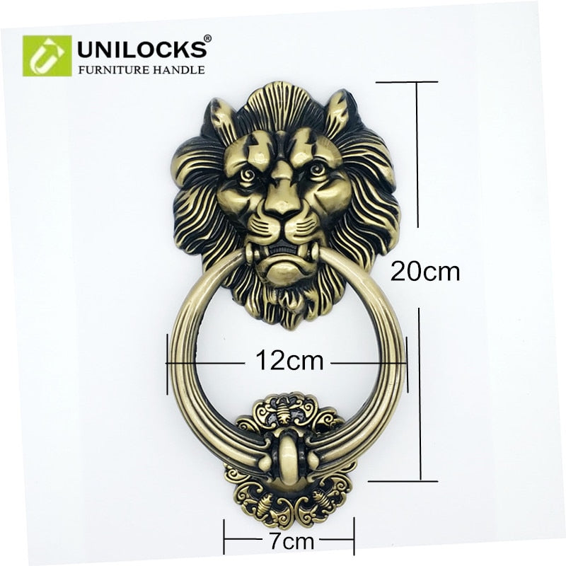 20cm Large Antique Lion Door Knocker Lionhead Door knockers Lions Home Decoration Loin Door knocker DailyAlertDeals   