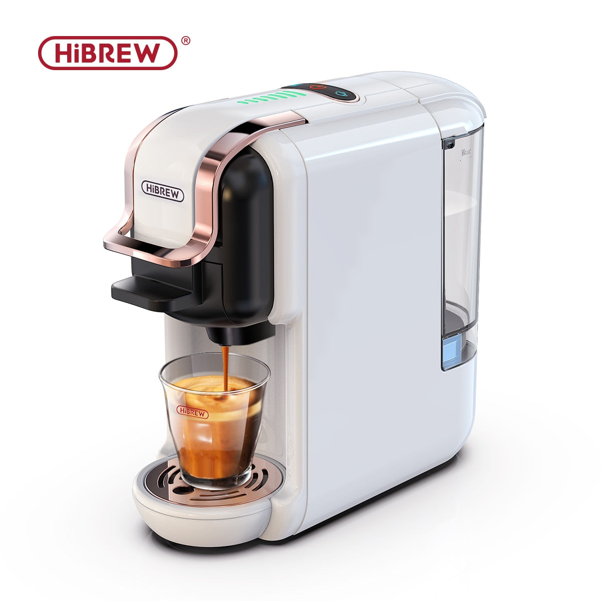 HiBREW Multiple Capsule Coffee Machine, Hot/Cold Dolce Gusto Milk Nespresso Capsule ESE Pod Ground Coffee Cafeteria 19Bar 5 in 1 Brew Multiple Capsule Coffee Machine DailyAlertDeals H2B WH China US