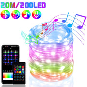 Fairy Lights RGB Smart Bluetooth Control USB LED String Lamp Outdoor App Remote Control Home Corridor Garland Lights Decoration Party Lights For Wedding Xmas DailyAlertDeals 20M 200LEDs China 