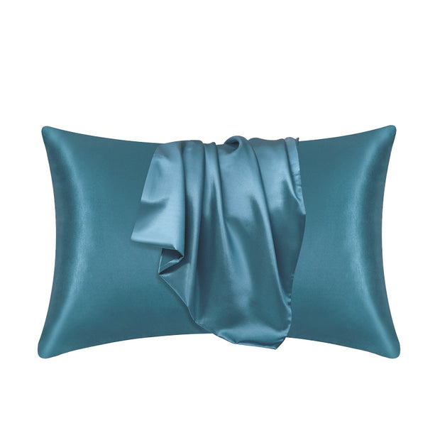 Pillowcase 100% Silk  Pillow Cover Silky Satin Hair Beauty Pillow case Comfortable Pillow Case Home Decor wholesale Pillowcases & Shams DailyAlertDeals Moonlight Blue 51cmx66cm 