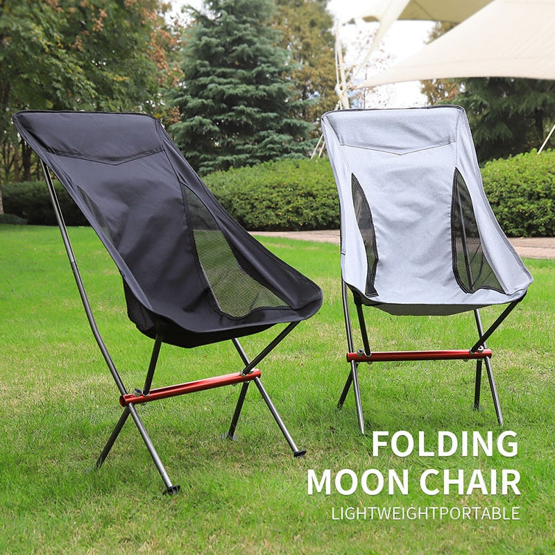 Portable Folding Camping Chair Outdoor Moon Chair Collapsible Foot Stool For Hiking Picnic Fishing Chairs Seat Tools Camping Chair Outdoor DailyAlertDeals   