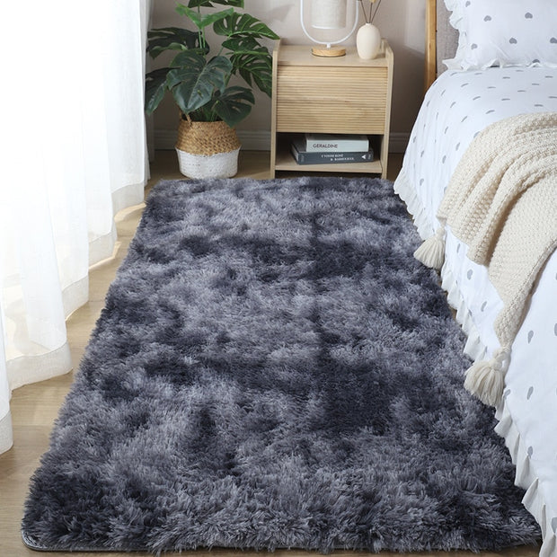Warm carpet bedroom Soft Plush floor Carpets Rugs for home living room girl room plush blanket under the bed Carpets & Rugs DailyAlertDeals 100cmx200cm Dark grey tie dyeing 