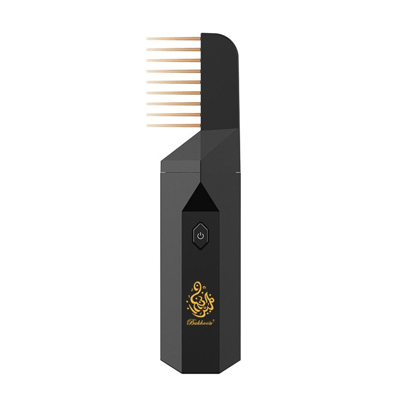 Arabic Incense Burner Electronic Portable Comb Bakhoor Ramadan Muslim Dukhoon Aroma Diffuser USB Rechargeable Oud Burning Holder Incense Burner DailyAlertDeals Saudi Arabia New Comb Black 
