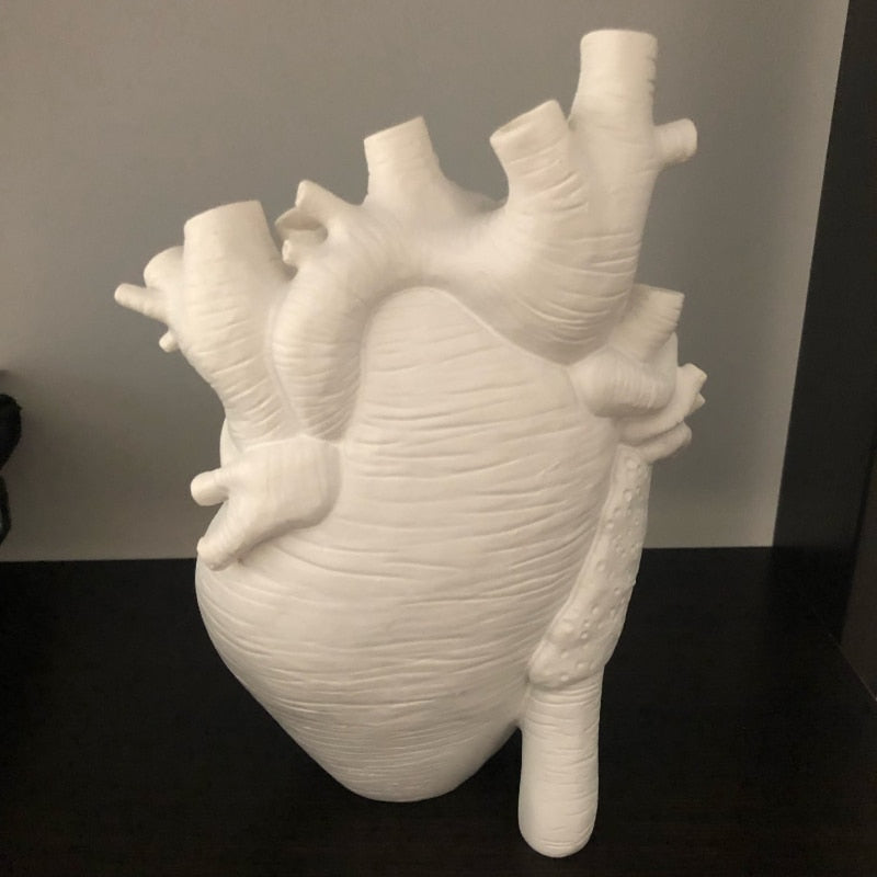 Heart Shape Flower Vase Resin Vase Dried Flower Container Vases Pots Body Sculpture Desktop Flower Pot Home Decoration Ornaments Nordic Ceramic Vase DailyAlertDeals   