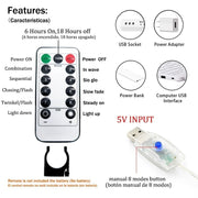 LED String Lights Christmas Decoration Remote Control USB Wedding Garland Curtain 3M Lamp Holiday For Bedroom Bulb Outdoor Fairy 0 DailyAlertDeals   