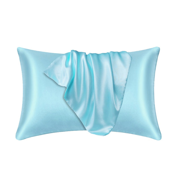 Pillowcase 100% Silk  Pillow Cover Silky Satin Hair Beauty Pillow case Comfortable Pillow Case Home Decor wholesale Pillowcases & Shams DailyAlertDeals sky blue 51cmx66cm 