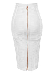 Women Bandage Pencil Skirt with Zip Pencil High Waist and Knee Length Women Elastic Bodycon Skirt 16 colors skirts DailyAlertDeals   