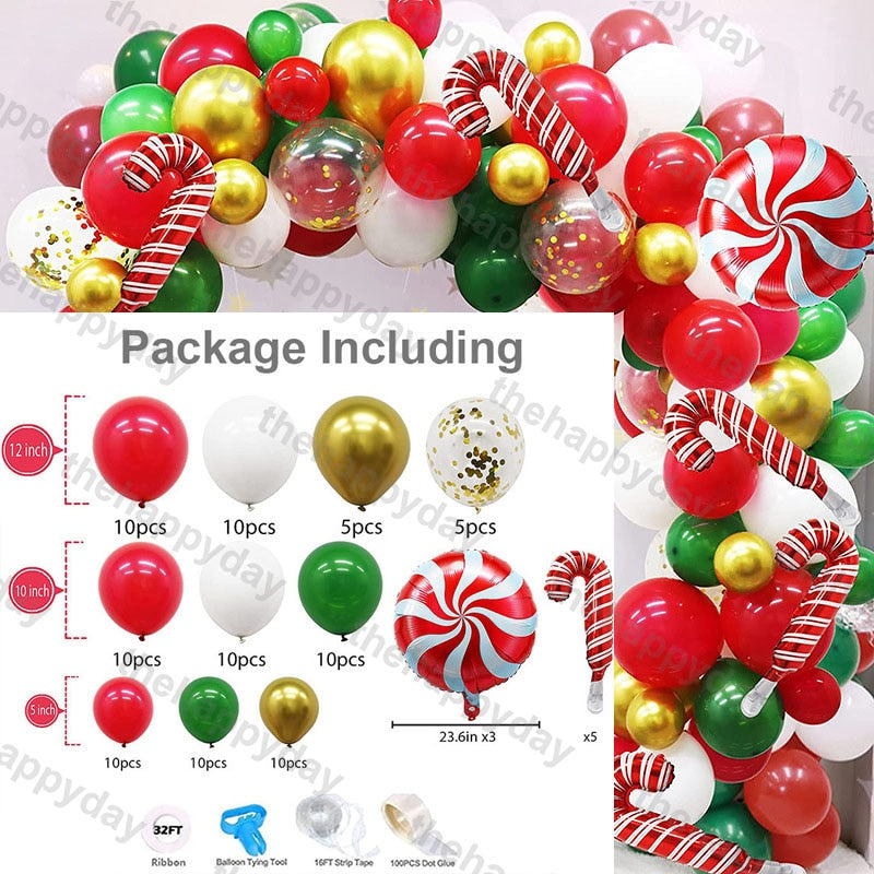 Christmas Balloon Arch Green Gold Red Box Candy Balloons Garland Cone Explosion Star Foil Balloons Christmas Decoration Party Christmas Balloons DailyAlertDeals G 102pcs christmas Other 
