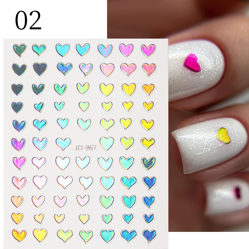 Purple Heart Love Design 3D Nail Sticker English Letter Stickers Face Pattern Trasnfer Sliders Valentine Nail Art Decoration 0 DailyAlertDeals 967  