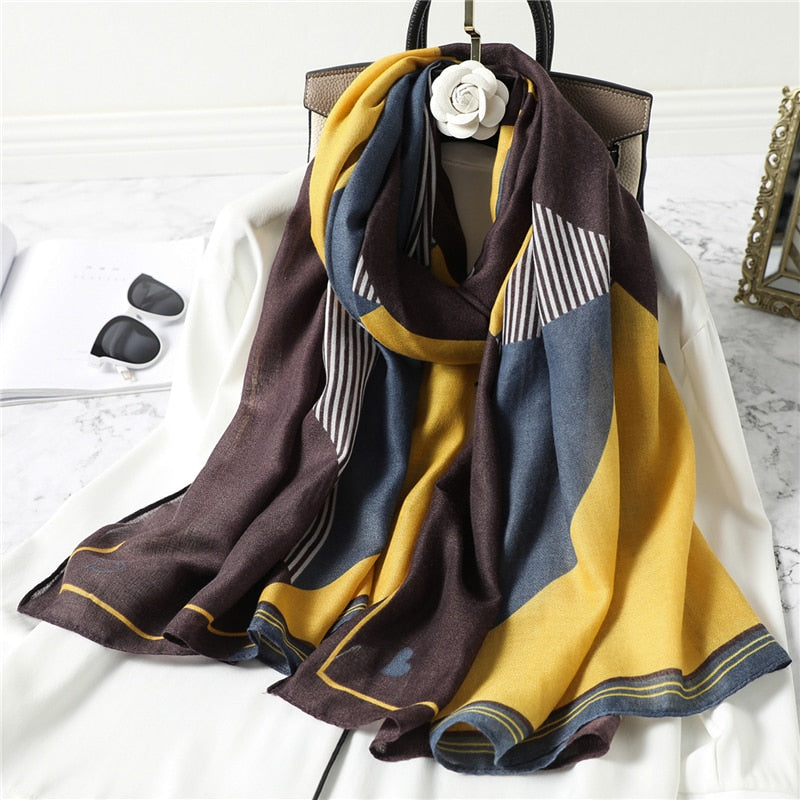 2022 New Design Brand Women Scarf Fashion Print Cotton Spring Winter Warm Scarves Hijabs Lady Pashmina Foulard Bandana Plaid 0 DailyAlertDeals m61-2 180x90cm 