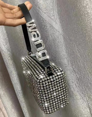 Popular AW Wang Rhinestone Handbag 2022 new trendy diamonds bag crossbodybbag shining party clutch luxury brand design 0 DailyAlertDeals Rhinestone Wang 17cm 10cm 7cm 