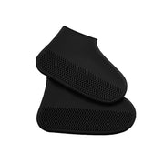 1 Pair Reusable Latex Waterproof Rain Shoes Covers Slip-Resistant Rubber Rain Boot Unisex Shoes Accessories Shoe Covers for rain DailyAlertDeals black S(26-34) 