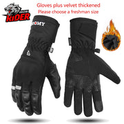 Motorcycle Gloves Windproof Waterproof Guantes Moto Men Motorbike Riding Gloves Touch Screen Moto Motocross Gloves Winter Motorbike Riding Gloves DailyAlertDeals SU07-Black Gloves M China