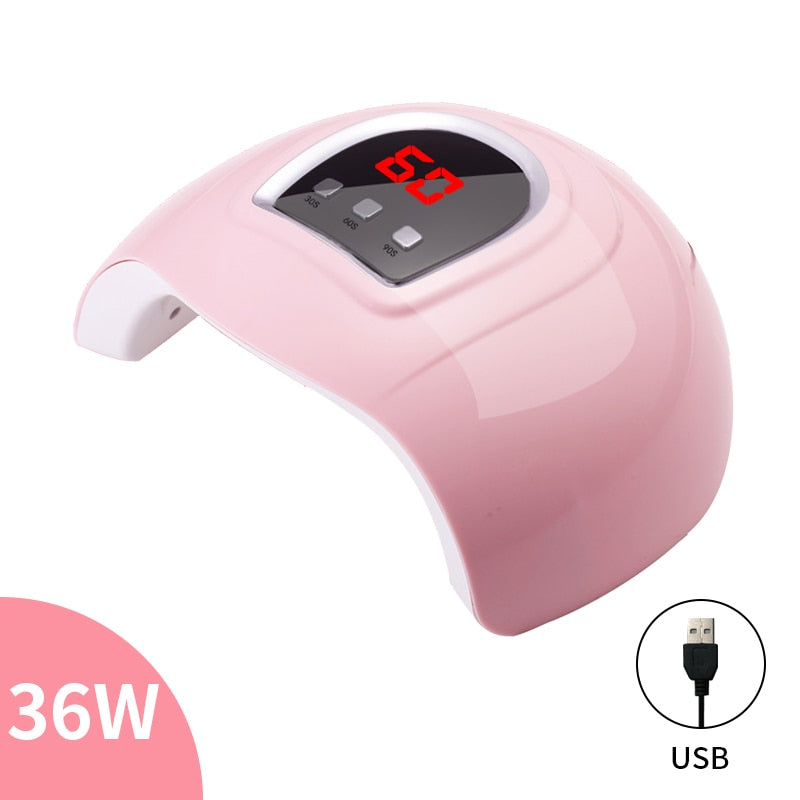 Nail Dryer LED Nail Lamp UV Lamp for Curing All Gel Nail Polish With Motion Sensing Manicure Pedicure Salon Tool 0 DailyAlertDeals China Pink 36W 
