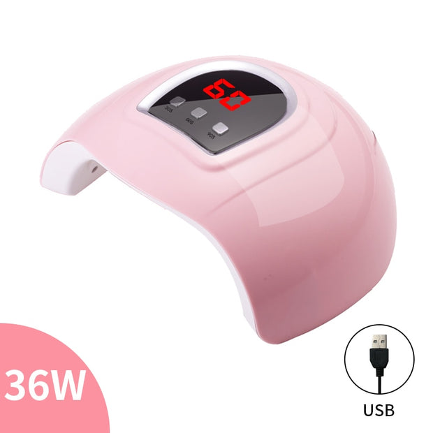Nail Dryer LED Nail Lamp UV Lamp for Curing All Gel Nail Polish With Motion Sensing Manicure Pedicure Salon Tool Manicure Care Tool DailyAlertDeals China Pink 36W 