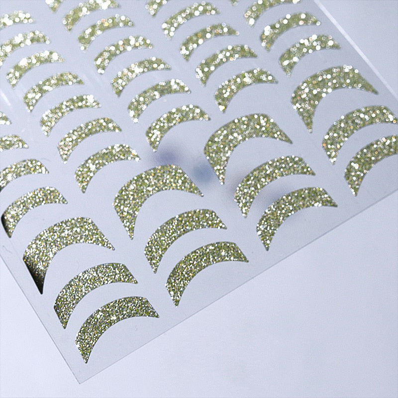 French 3D Nail Decals Stickers Stripe Line French Tips Transfer Nail Art Manicure Decoration Gold Reflective Glitter Stickers nail art DailyAlertDeals   