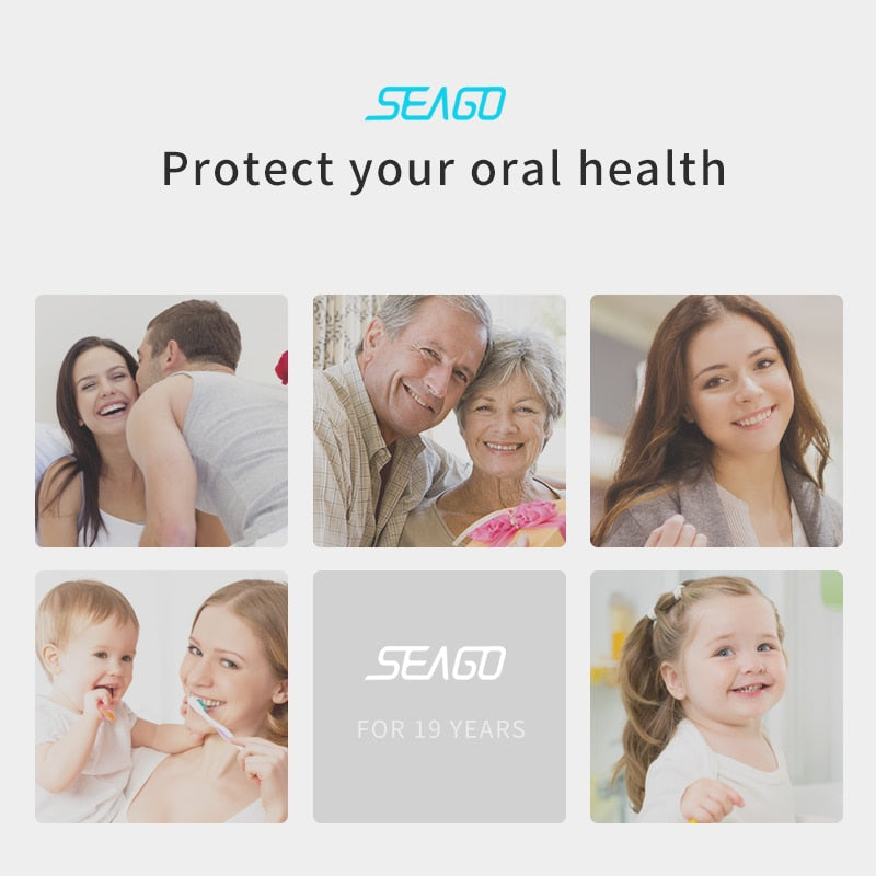 Seago Sonic Electric Toothbrush Tooth brush USB Rechargeable adult Waterproof automatic 5 Mode with Travel case Toothbrushes DailyAlertDeals   