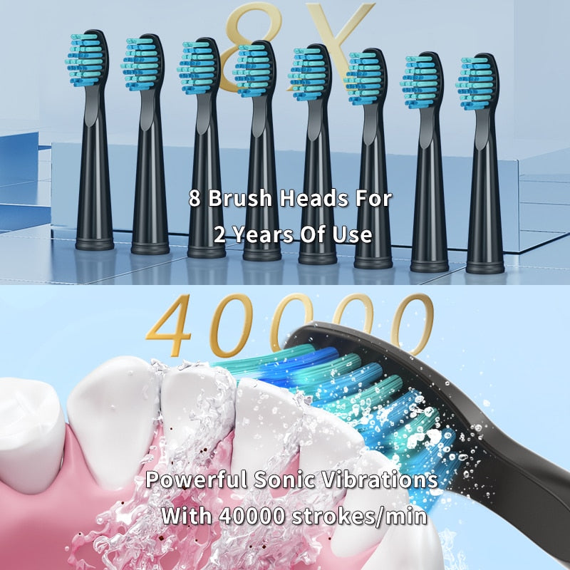 Seago Sonic Electric Toothbrush Tooth brush USB Rechargeable adult Waterproof automatic 5 Mode with Travel case Toothbrushes DailyAlertDeals   