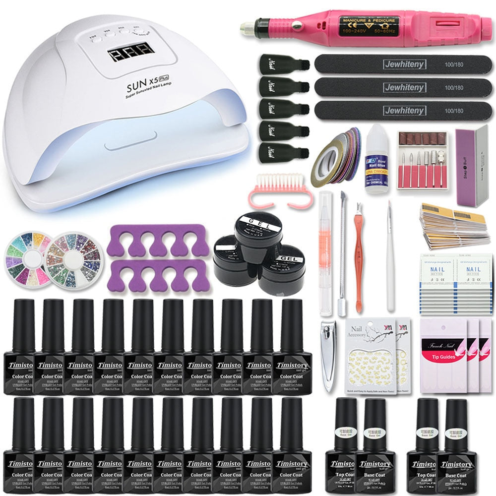 Super Manicure Set for Nail Kit with led Nail lamp 20000RPM Nail drill Machine Nail Polish Kit Acrylic Kit Nail Art Tools Set Manicure Care Tool DailyAlertDeals X5-20-MINI China 