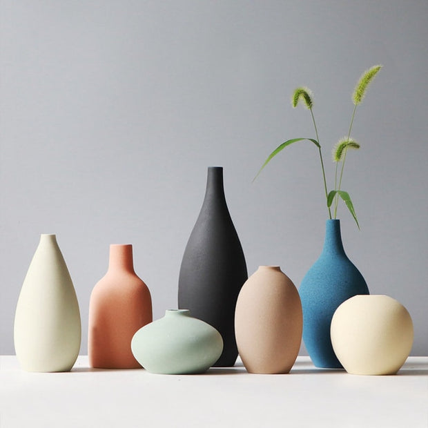 Handmade Matte Ceramic Vase | Morandi Modern Vase | Decorative Flower Vase Pot | Ceramic Pottery Pot | Minimal Vase | Table Decoration Morandi Vases DailyAlertDeals   